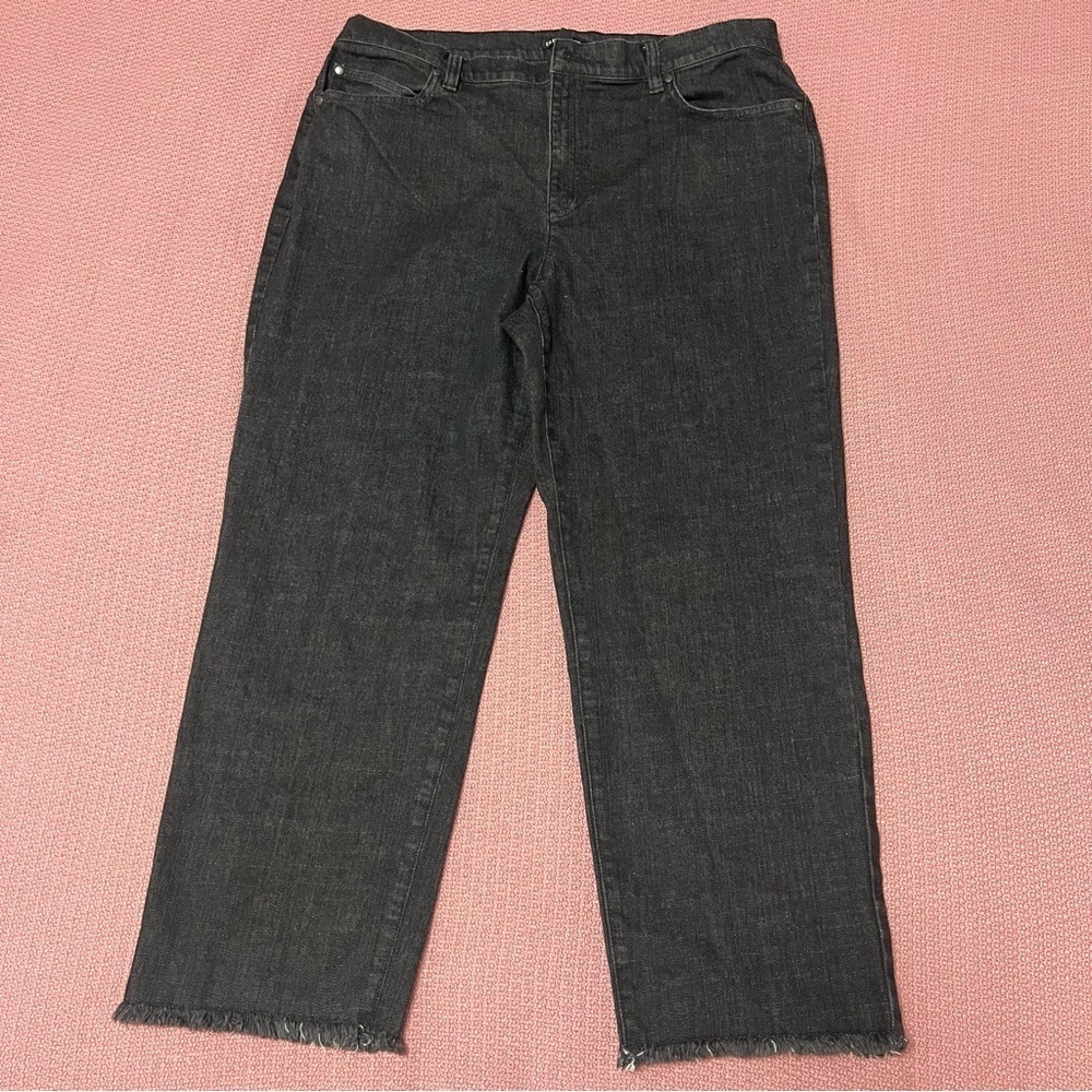 Eileen Fisher dark Grey jeans women’s size L straight leg